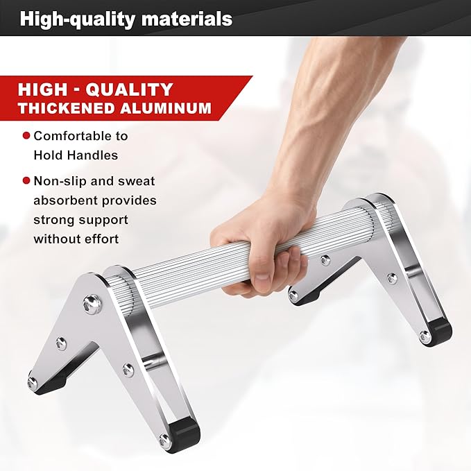 Push Up Bar - Heavy-Duty Stainless Steel Pushup Stands with Non-Slip Base, 500LB Capacity, Portable Home Gym Equipment for Strength Training & Floor Workouts