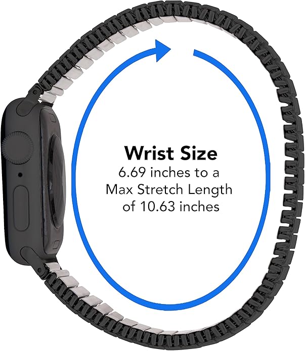 Bandini Stainless Steel Expansion Band for Apple Watch Band 46mm 45mm 42mm 44mm 41mm 40mm 38mm 49mm & Ultra 3, 2 & 1 for Men, Extra Long Stretch Strap Apple Watch Series 11 10 9 8 7 6 5 4 SE & iWatch