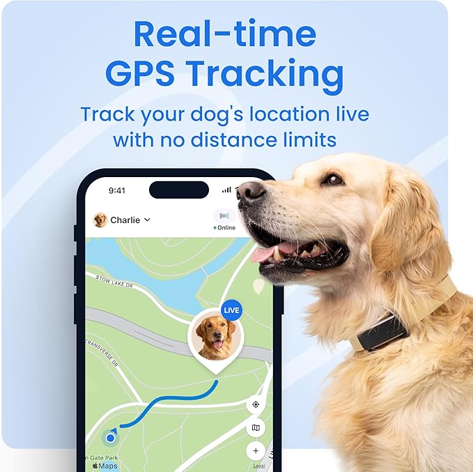 Tractive Smart Dog GPS Tracker with 6 Month Subscription | Live Pet Tracker with Virtual Fence | Vital Signs Monitoring of Heart & Respiratory Rate | Bark Monitoring | Dog Collar Attachment (Brown)