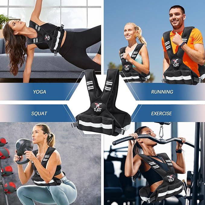 FUFF Weighted Vest Woman, 4-10/11-20/20-32 Lb Adjustable Weight Vest for Women Men, Female Strength Training Body Vest for Walking Exercise Running Workout