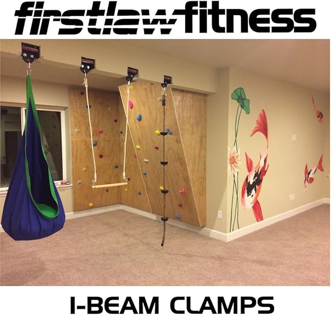 Firstlaw Fitness 1000 LBS I-Beam Clamp - (Select 4.0" to 9.0" Wide) - for Gymnastic Rings - Climbing Ropes - Heavy Bags - Multi-Sports Made in The USA
