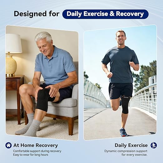 JOMVD Knee Compression Sleeve for Men & Women – Knee Brace for Knee Pain, Arthritis, ACL & Meniscus Tear, Circulation, Breathable Knee Support for Swelling Relief, Injury Recovery & Daily Comfort,X-Large,1 Pack
