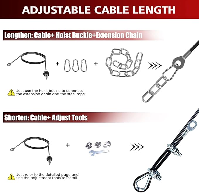Concho Weight Pulley System, Upgraded Cable Pulley System Gym with Adjustable Weight Cable&Detachable Handles, Workout Pulley System for LAT Pulldown Triceps Biceps Curl Chest Home Gym Attachments
