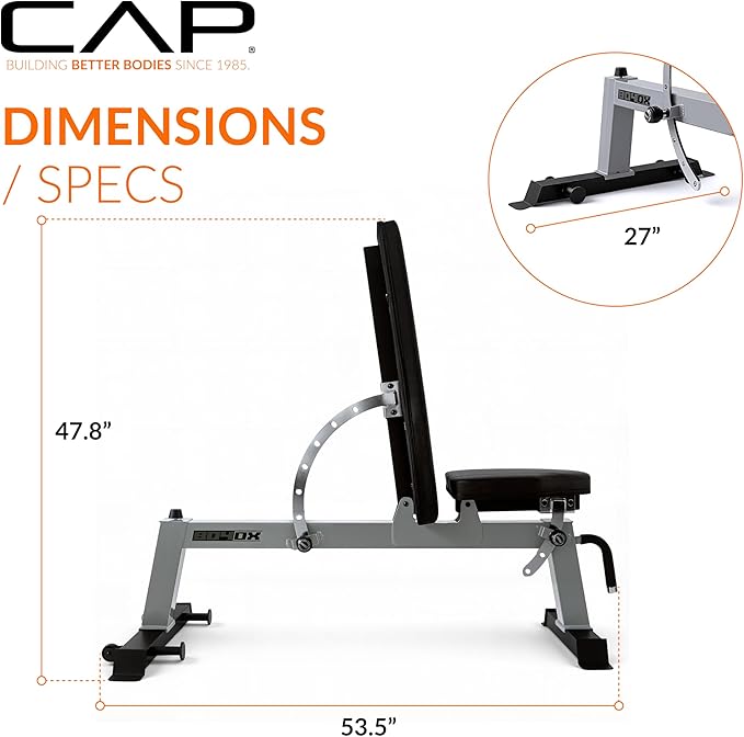 Cap Barbell Deluxe Utility Weight Bench Color Series