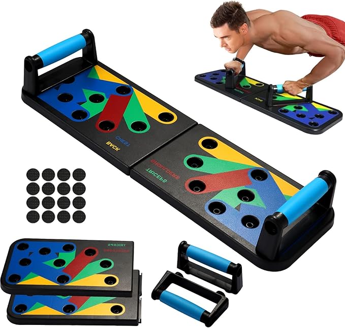 Foldable PushUp Stands Board Fitness,Workout Equipment for Home Gym, Men & Women Adjustable Pushup Board for Chest, Abs, Arms & Core Training,Portable Push-Up Board for Full Body Exercise