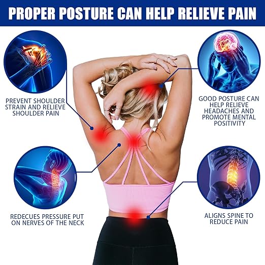 Posture Corrector for Women and Men - Adjustable Back Brace for Pain Relief - Enhances Posture and Provides Lumbar Support - Upper and Lower Back Straightener - Breathable Back Support (Pink, Medium)