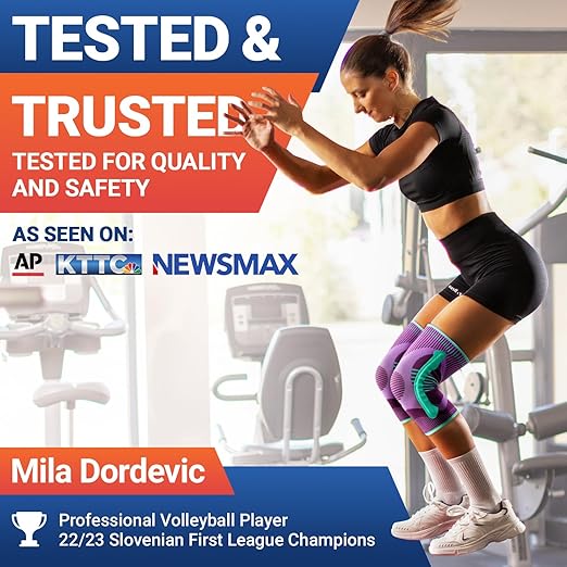 DR. BRACE ELITE Knee Brace with Size Stabilizer (2 Pack) Knee Brace for Women & Men, Workout, Sports, Daily Knee Compression Sleeve for Maximum Knee Pain Support & Fast Recovery (Galaxsis, Large)
