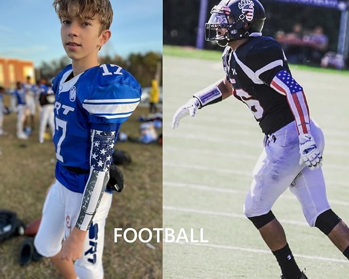COOLOMG Basketball Compression Arm Sleeves for Baseball Football Volleyball Sports Youth Kids Adult