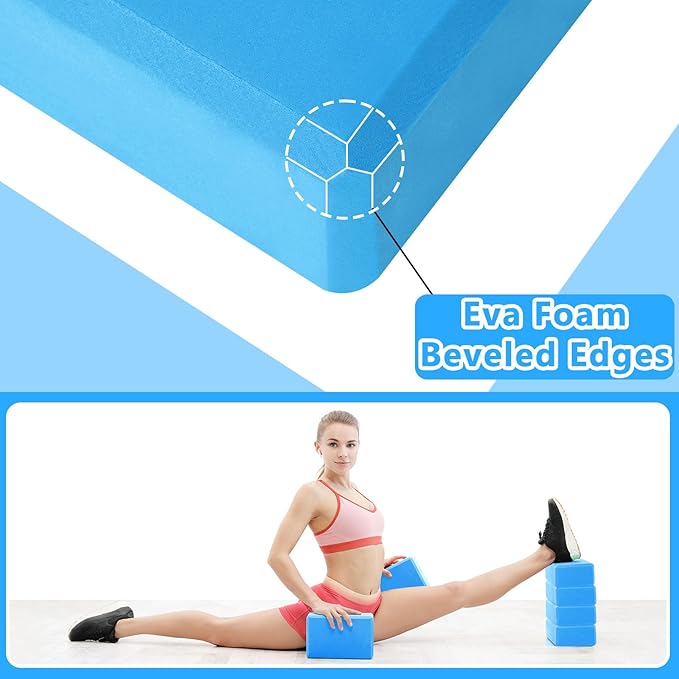 Honoson 20 Pcs Yoga Blocks Bulk 9''x6''x3'' High Density EVA Foam Blocks for Exercise Pilates Meditation, Lightweight Non-slip Surface, Improve Strength Balance Flexibility