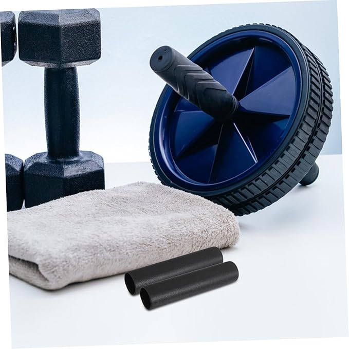 Kisangel 4Pcs Gym Workout Grip Covers Non Slip Hard Rubber Handle Sleeves for Dumbbells Barbell Equipment Ergonomic Design for Comfortable Exercise Durable Grip Tubing