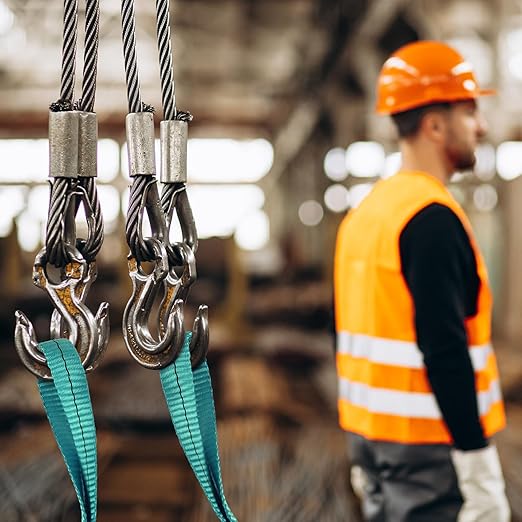 Lift Sling Straps,2" x 2' 2-Ply Heavy Duty Flat Eye Lift Slings,Polyester Lifting Sling Strap Tree Saver Recovery Strap Web Sling Rigging Moving Tow Hoist Gear Straps 6400lb 5100lb 12800lb 2 Pack