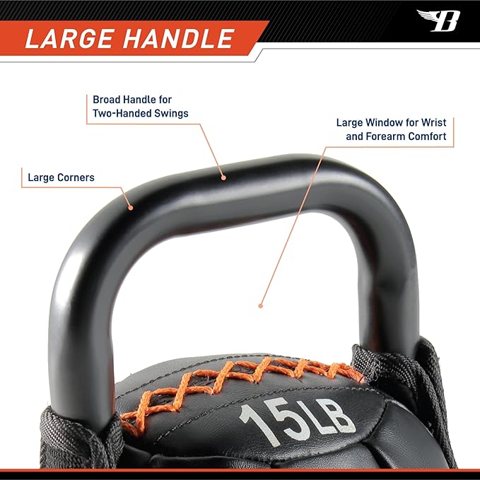 Bionic Body by Kim Lyons Soft Kettlebell with Handle | Soft Weight for Strength Training, Conditioning, Core & Full Body Workouts | Ergonomic Grip | Home Gym, Cross Training, HIIT & Functional Fitness Equipment