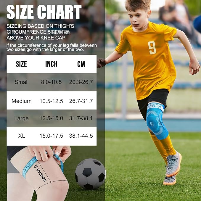 NEENCA Kids Knee Brace Sleeve, Youth Knee Compression Sleeve for Children - Boys & Girls. Child Knee Support with Patella Gel Pad & Side Stabilizers for Knee Pain, Sports, Outdoor - FSA/HSA Approved