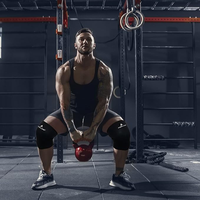 AEOLOS Knee Sleeves (1 Pair)，7mm Compression Knee Braces for Heavy-Lifting,Squats,Gym and Other Sports