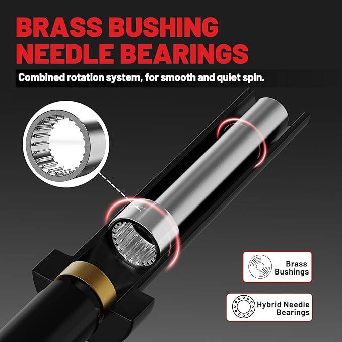 PAPABABE Curl Bar, 4ft/6.2ft Olympic EZ Barbell Bar for Weight Lifting, Curling Bar with Volcano Knurled Grip, 2 Inch Weight Bar with Multi-Angle Wrist-Friendly Design, Comfortable Grip for Bench Press Curls Deadlifts Home Gym Beginner