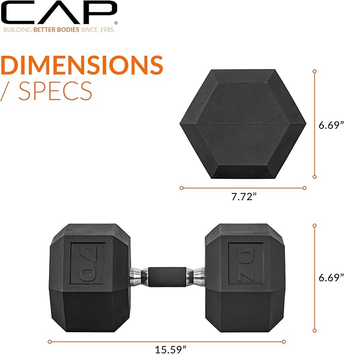 CAP Barbell Coated Dumbbell Weight | Multiple Options Pairs & Sets