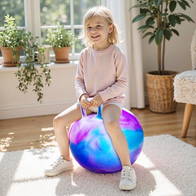 PlayZap Hopper Balls for Kids 3-8, 18 Inches Bouncy Ball with Handle, 18" Inflatable Bouncing Hopper, 45cm Jumping Toys, Garden Hopping Toys Girls Boys Gifts