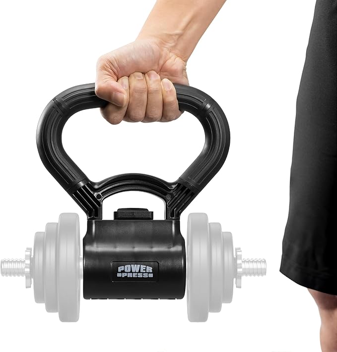 PowerPress Kettlebell Handle - Converter for Dumbbell to Kettle Bell - Grip Handle Attachment for Dumbbells - Kettlegrip Kettlebell Attachment Kettle Bell Adaptor