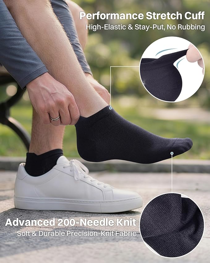 LEVSOX Ankle Compression Socks for Women Men Cushioned Running Support Socks for Plantar Fasciitis Relief 3 Pairs
