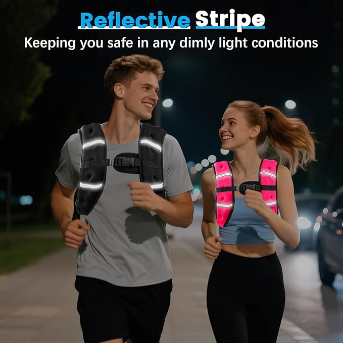 Weighted Vest, 6lb/8lb/12lb/16lb/20lb/30lb for Men, Women with Reflective Stripe, Weight Vests Adjustable for Workout, Strength Training, Running, Fitness, Muscle Building, Weight Loss clearance