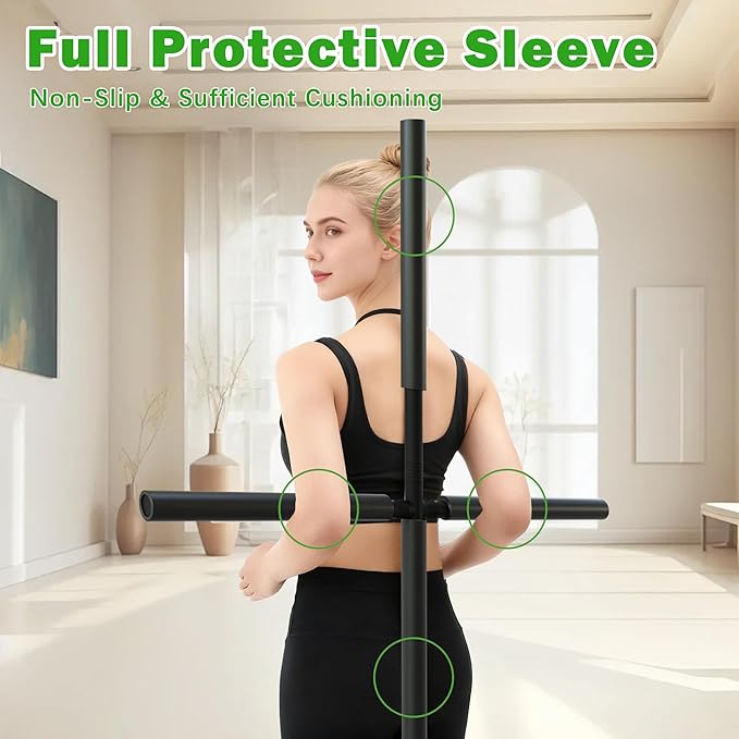 Back Straightener Posture Corrector for Women and Men - 32 Inch Heavy Duty Back Cracker with Anti-Slip and Cushioning Pads - Compatible Back Stretcher for Whole Family