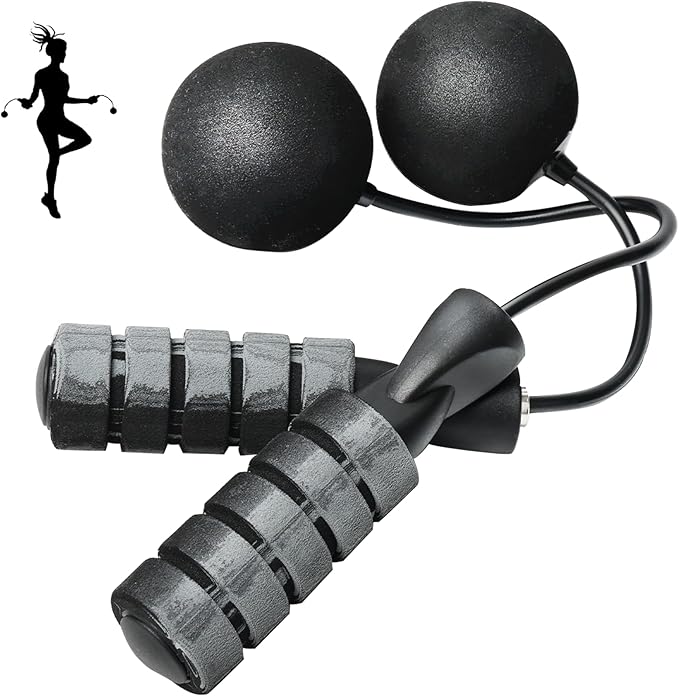 Cordless Jump Rope for Fitness with Indoor Jumping Rope Weighted Ropeless Skipping Jump Rope for Men Women Kids High-Speed Rope Skipping for Narrow Space Fit Weight Loss and General Workouts