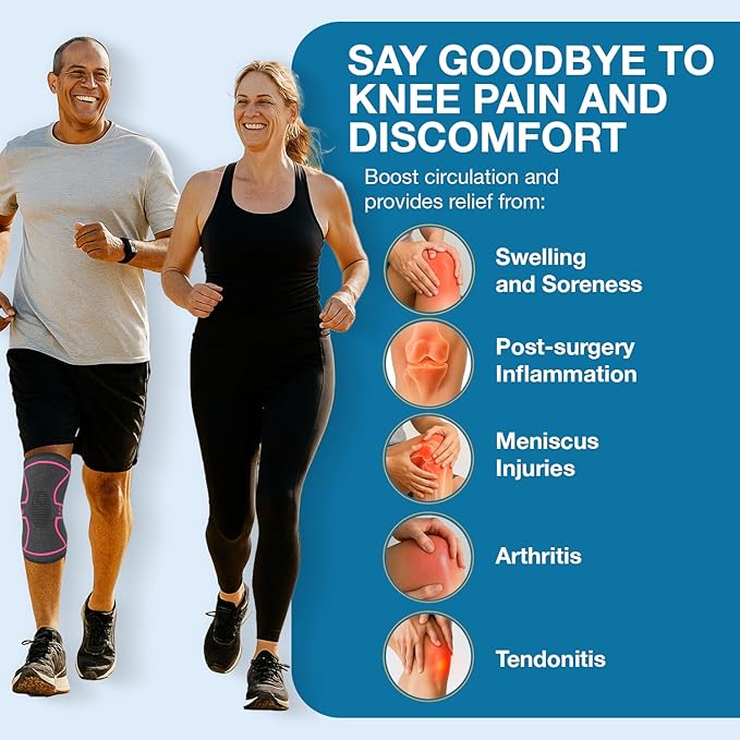 UFlex Athletics Knee Brace for Men and Women Knee Compression Sleeve Support for Arthritis Joint Pain Relief, Workout, Swelling, Sports, Circulation, Running, Recovery Support for ACL & Meniscus Tear