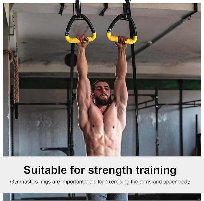 Adult Rings, Fitness Rings Equipment, Pull-up Rings, Adult Home Fitness Rings no-Punch bar Lanyard for Training Workouts