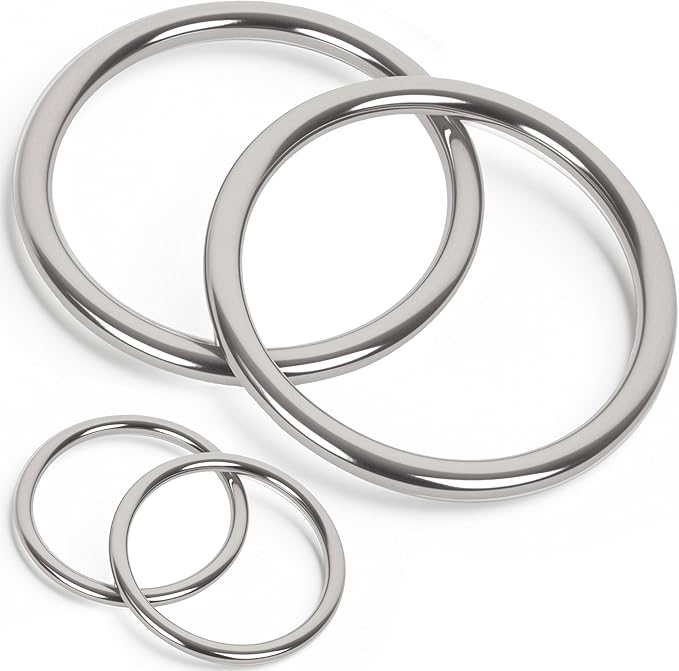 2.17 inch Metal O Rings,Stainless Steel Round Ring Buckles 5/16" Wire Diameter,metal rings for crafts,Solid Welded Loop(16, ID5/16*D2.17(55mm))