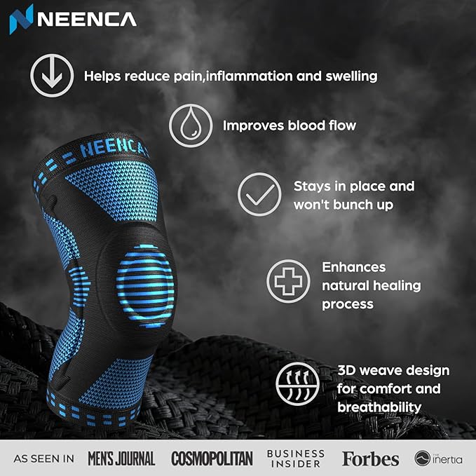 NEENCA Professional Knee Brace, Compression Knee Support with Patella Gel Pad & Side Stabilizers, Medical Knee Sleeve for Pain Relief, ACL,PCL, Meniscus, Injury Recovery, Arthritis, Sports, Workout...
