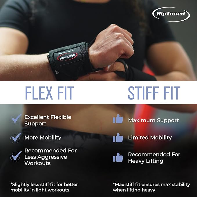Rip Toned Wrist Wraps for Weightlifting – USPA & USAPL Approved 18" Wrist Straps for Powerlifting – Adjustable, Durable Gym Wraps with Thumb Loop – Maximum Support for Men & Women