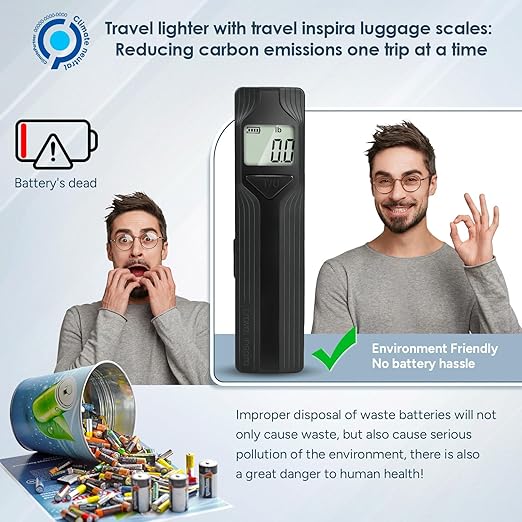 Battery-Free Luggage Scale, Travel Essentials, Portable Handheld Suitcase Weight Scale for for Travel Accessories, 110lbs/50kg