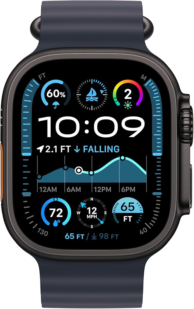 Apple Watch Band - Ocean Band Extension (49mm) - Navy with Black Titanium Finish - Extension