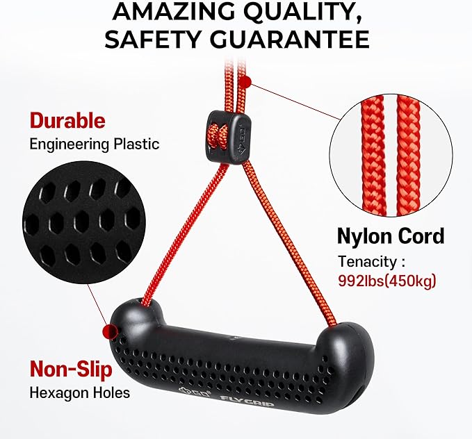 GD Fly Grip Pull Up Handles for Neutral Grip & LAT Pull Down Attachments – Perfect Grips for T-bar Row, D Handle Cable Attachment, Gym Equipment