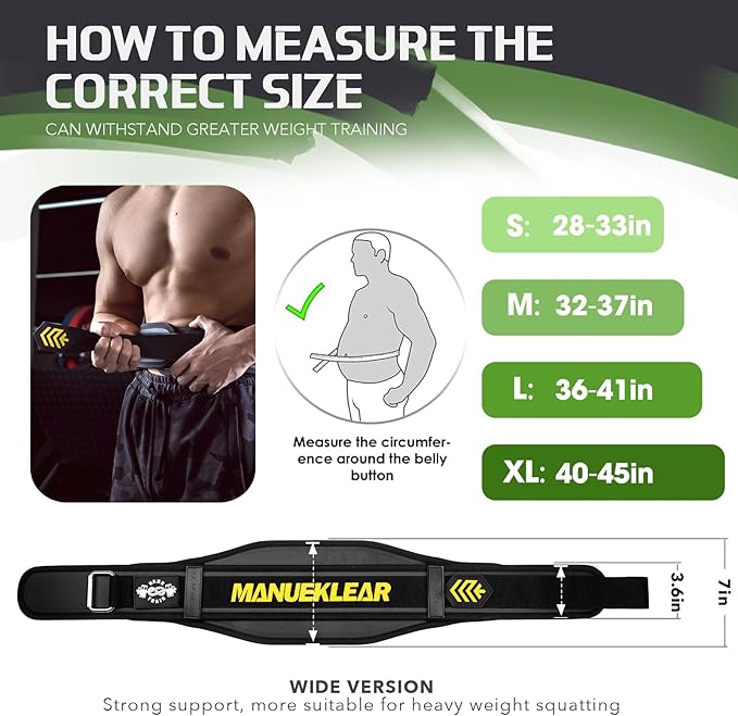 Weight Lifting Belt, Lifting Belts for Women Men,MANUEKLEAR Weightlifting Belt Quick Locking Back Support for Bodybuilding, Fitness, Powerlifting, Cross Training, Squats, Workout, Exercise