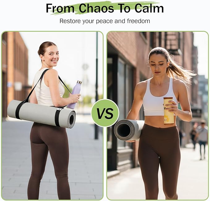 Slim Panda 2-Pack Yoga Mat Straps, Adjustable Yoga Mat Straps, Yoga Mat Storage Straps (Yoga mat not included)