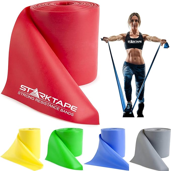 Resistance Bands Professional 8,16, 25, 50 Yards Bulk Rolls. Latex-Free Elastic Physical Therapy Band. No Scent, No Powder - Perfect for Home Exercise, Yoga, Pilates, Gym, Rehab, Workout