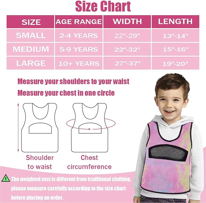 Compression Vest for Kids-Weighted, Weighted Vest for Kids Including 6 Removable Weights, (X-Small, Ages 1 to 3)