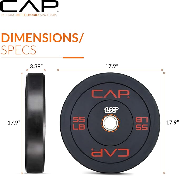 CAP Barbell Rubber Olympic Bumper Plate | Multiple Options/Colors