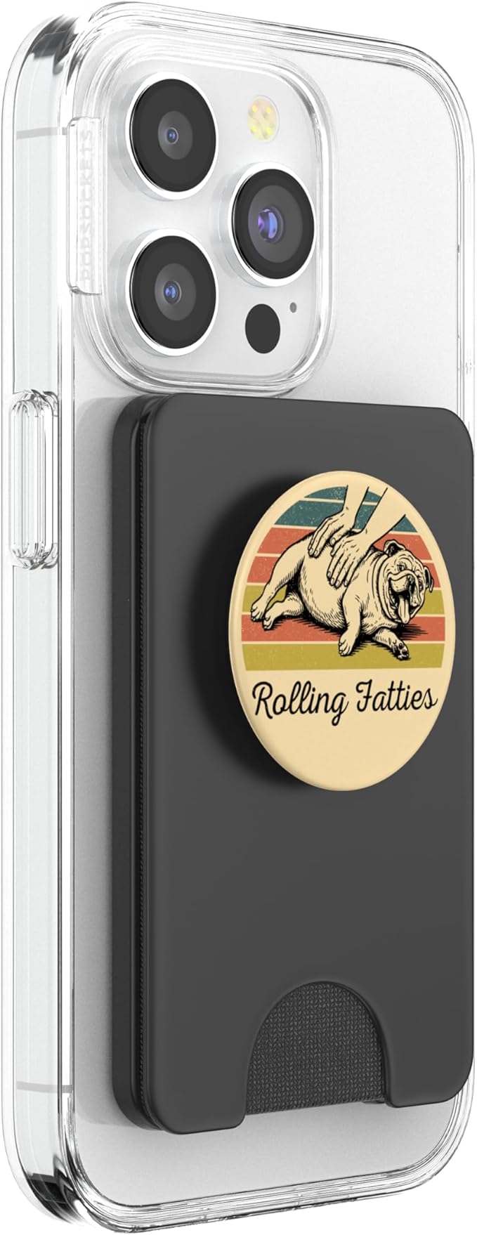 Chubby Bulldog Rolling Fatties Funny Vintage PopSockets PopWallet for MagSafe