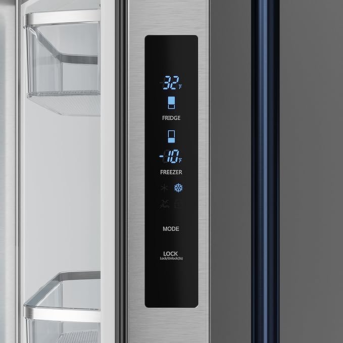 Thor Kitchen Gordon Ramsay 30 Inch 17.7 cu ft French Door Counter Depth Refrigerator with Ice Maker in Stainless Steel/Navy Blue