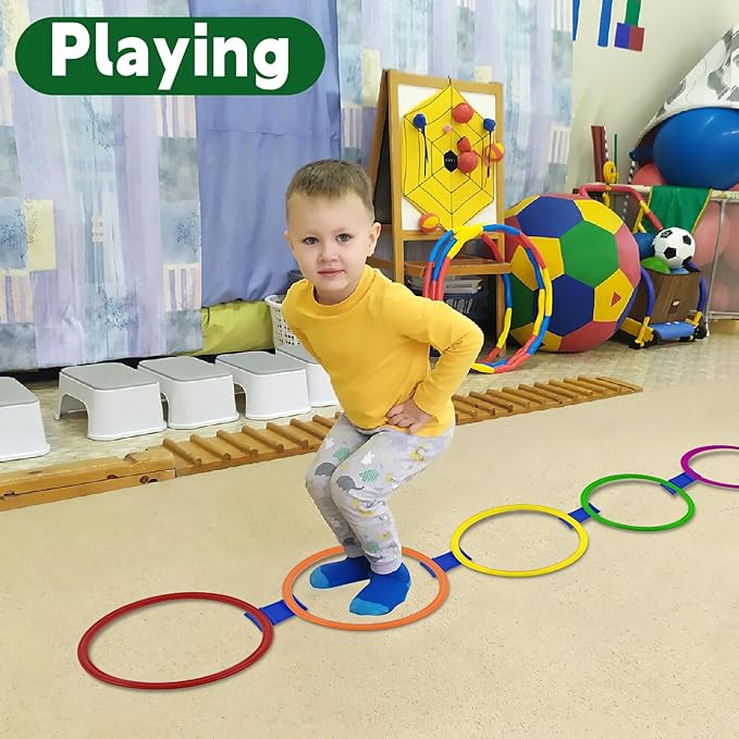 Mototo 24/30/48/96 Pack Agility Rings 15 Inch Speed Training Hopscotch Rings Plastic Circle Jumping Hoops Agility Hurdles for Athlete Exercise Soccer Football Gymnastics Games Practice Footwork