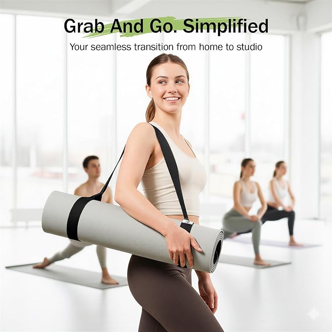 Slim Panda 2-Pack Yoga Mat Straps, Adjustable Yoga Mat Straps, Yoga Mat Storage Straps (Yoga mat not included)