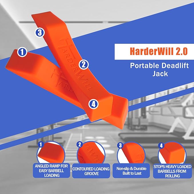 HarderWill Deadlift Jack Alternative (1 Pair) Easy to Load and Unload Weight Plates, Perfect for Deadlift, Crossfit, Powerlifting, Weightlifting, Home Gym for Your Gym Bag