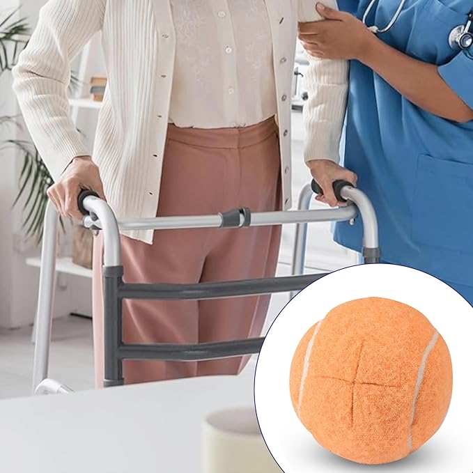 ANCKNE Walker Tennis Balls Precut Tennis Balls for Walkers 4PCS Walkers Legs Universal Precut Glide Balls, Heavy Duty Long Lasting Felt Pad Glide Coverings for Furniture Legs and Floor Protection