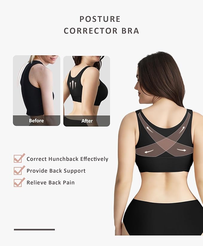FeelinGirl Arm Shaper for Women Post Surgery Arm Lipo Compression Sleeves Slimming Arm Faja Front Closure Shapewear Bra