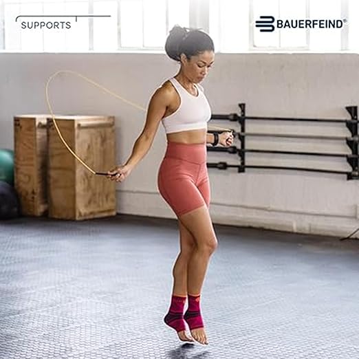 Bauerfeind Sports Ankle Support Dynamic - Ankle Compression Sleeve for Freedom of Movement - 3D AirKnit Fabric for Breathability - Premium Quality & Washable (L, Black)