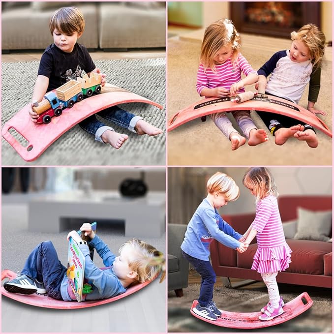 Platports Sensory Balance Board for Kids – ADHD Focus, Calm & Motor Skill Development | Indoor Montessori Play | Durable Non-Wood Wobble Board