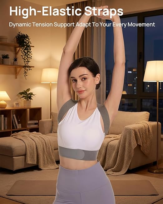 OFIR Upper Back Posture Corrector for Women, After-Work Sofa Reading Support, Twin-Pressure System Back Straightener Posture Brace For Women, 3D Diamond Breathable Cushioning,High-Elastic Straps
