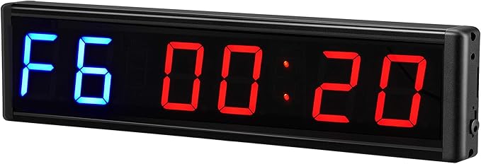 Gym Timer 3 Inch Clock Fitness Home Tabata Boxing Count Down and Up with Remote (Blue Red)